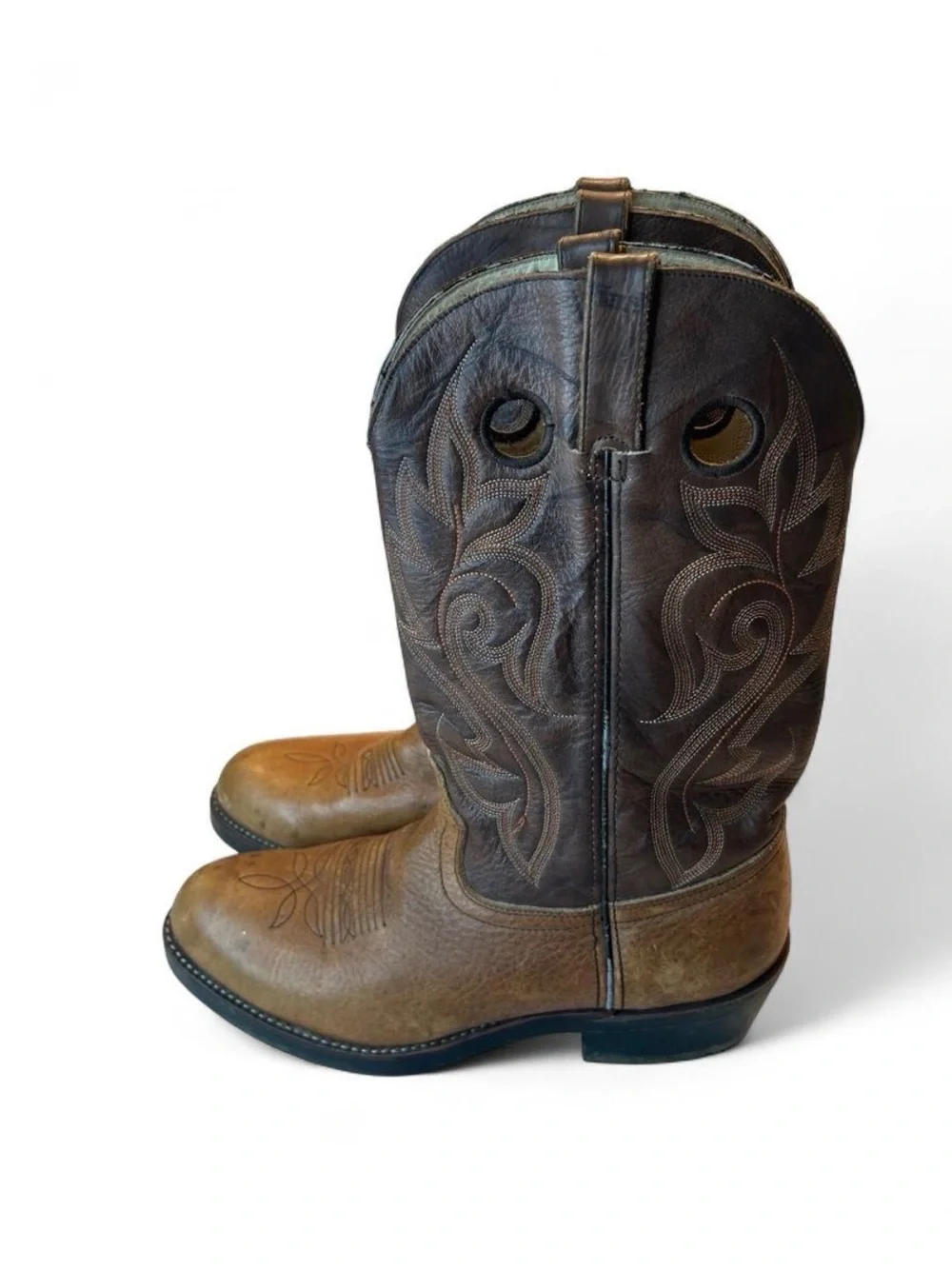Durango Two-Tone Brown Leather Western Boots